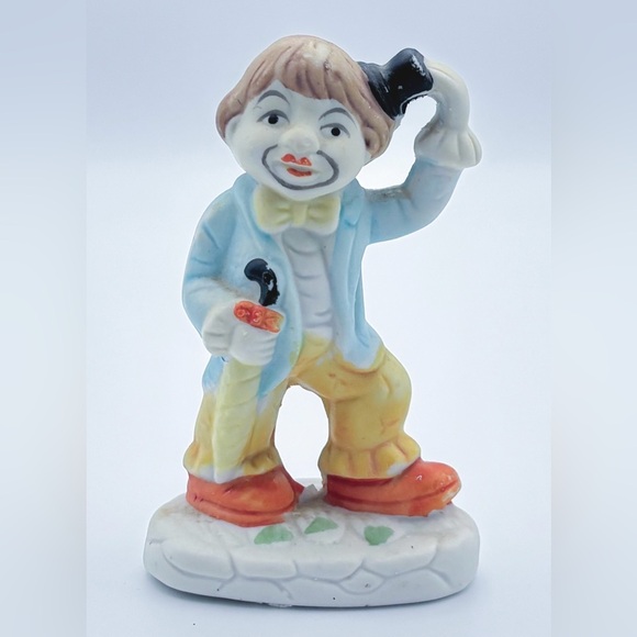 Vintage Other - Vintage Hobo Tramp Clown Figurine Emmett Kelly Inspired Bisque Porcelain Novelty